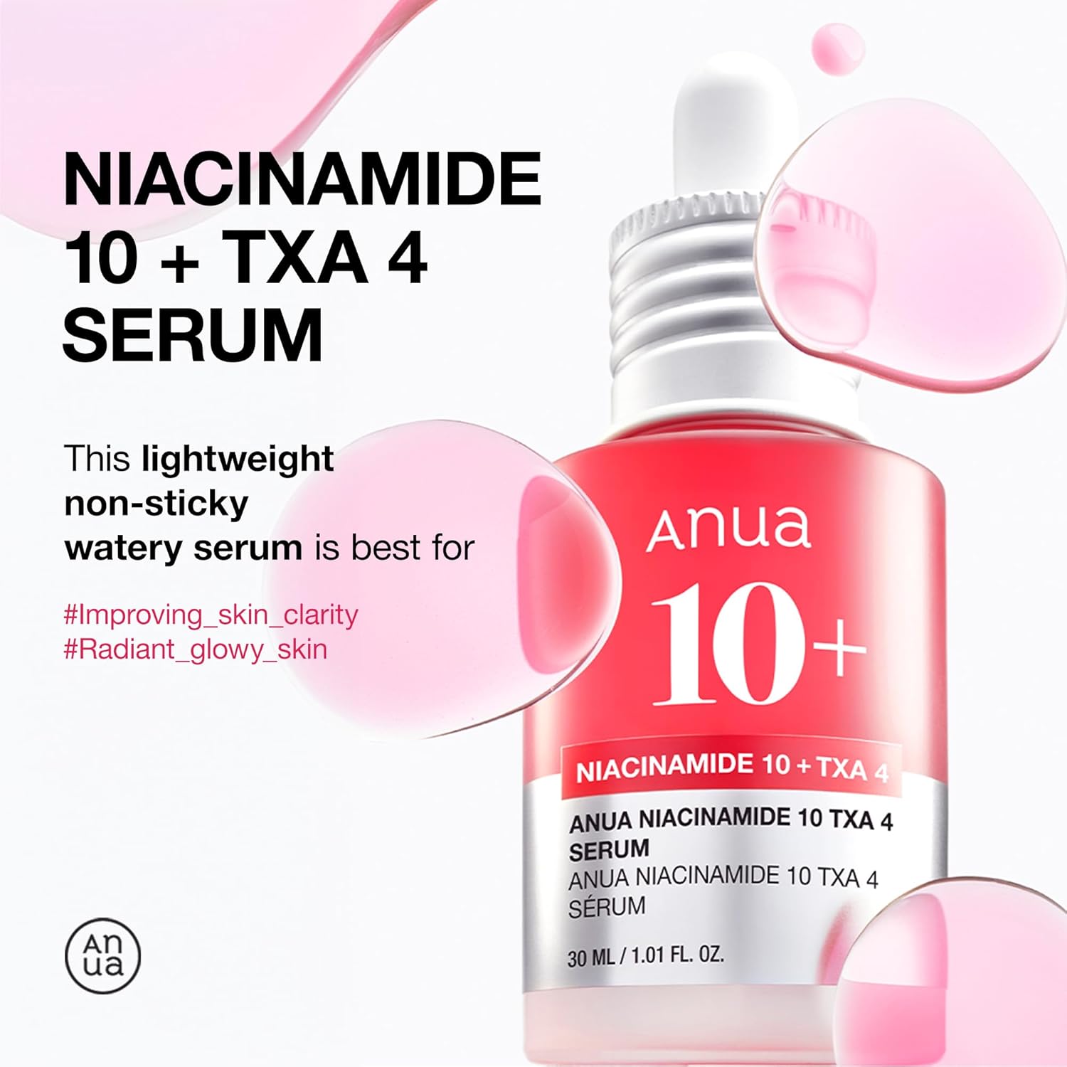 Anua Niacinamide TXA Serum aplicado na rotina de cuidados