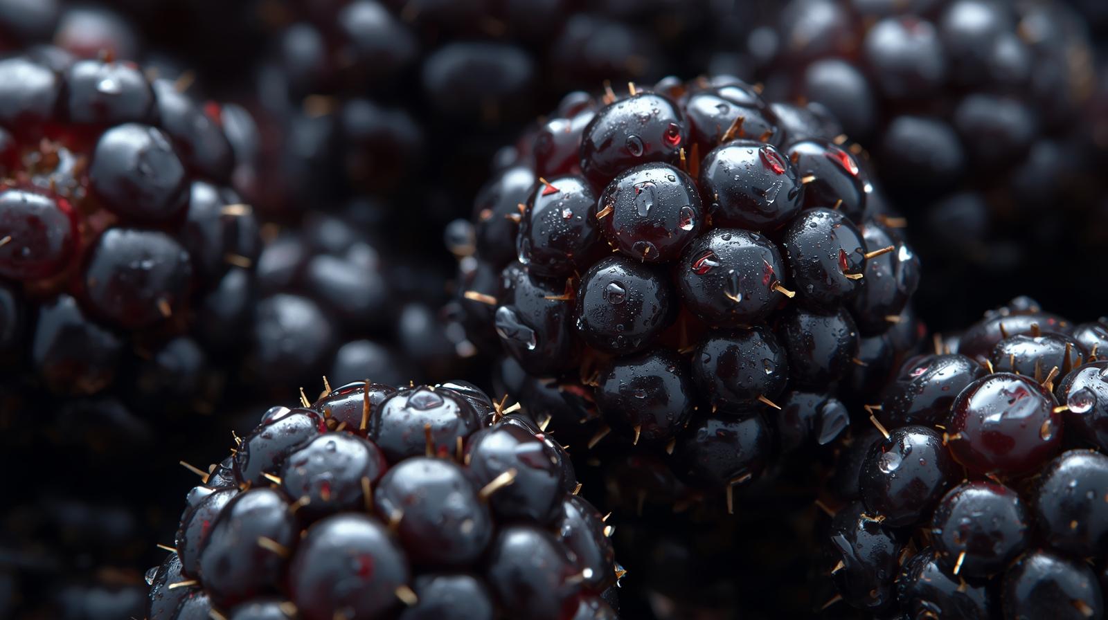 Receita com amora em tigela de vidro