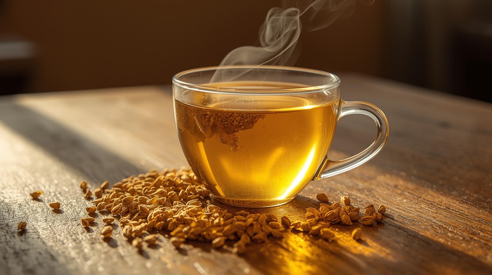 Infusão de chá de macela em xícara