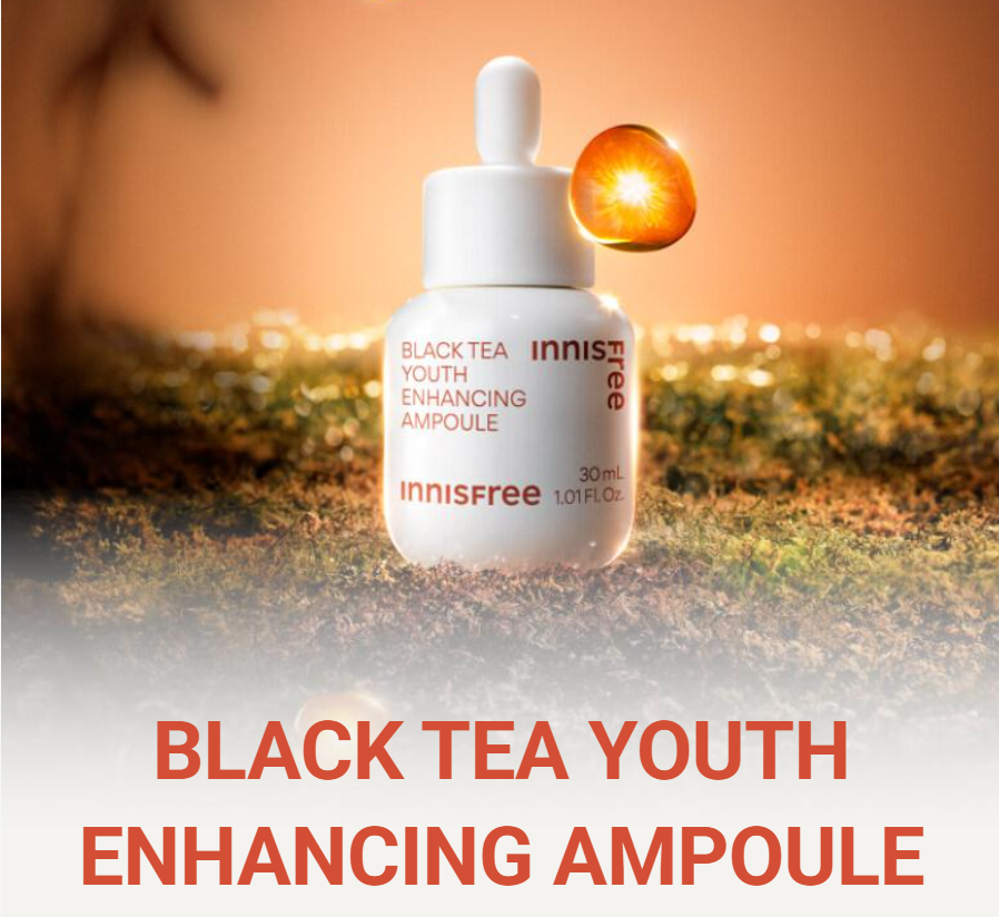Innisfree Black Tea Youth Enhancing Ampoule em frasco elegante