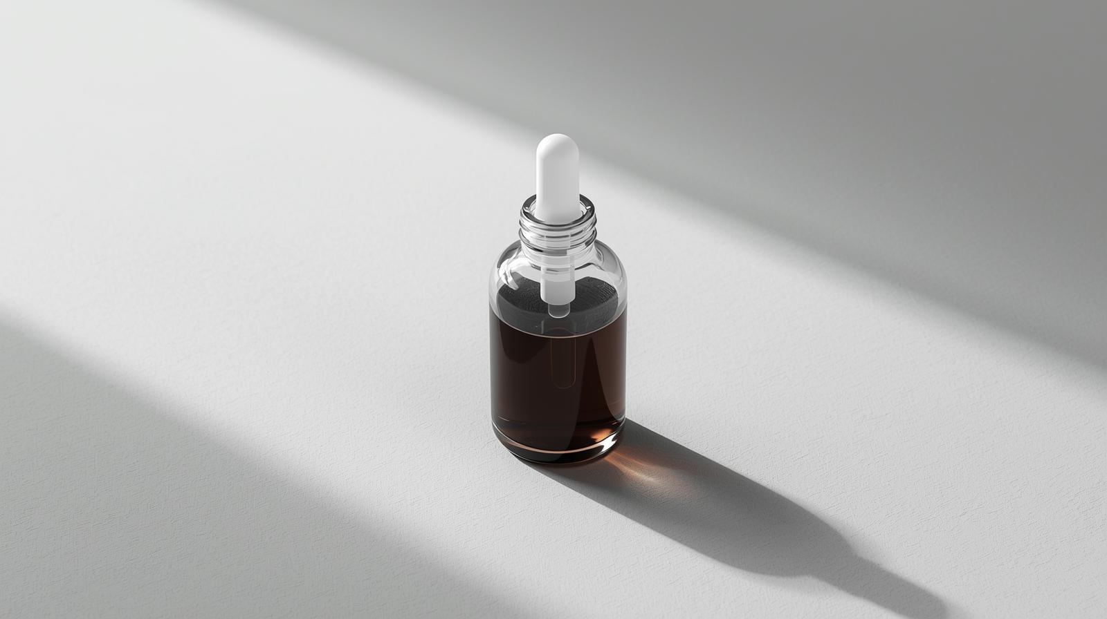 Conta-gotas com solução de Lugol escura