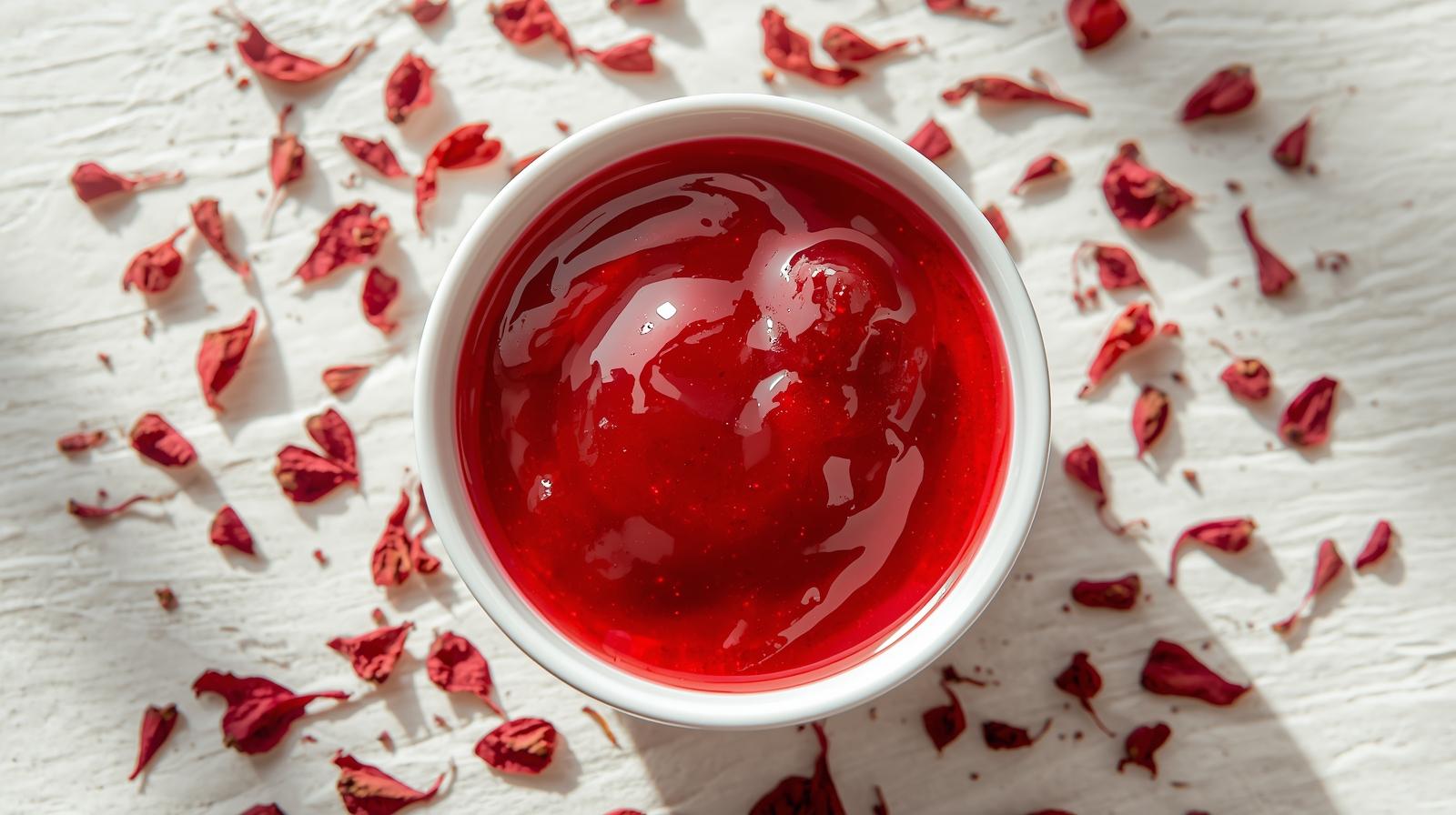 Caldas e sobremesas feitas com hibisco