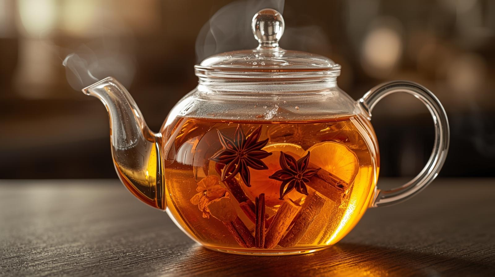 Chá com anis-estrelado e especiarias aromáticas