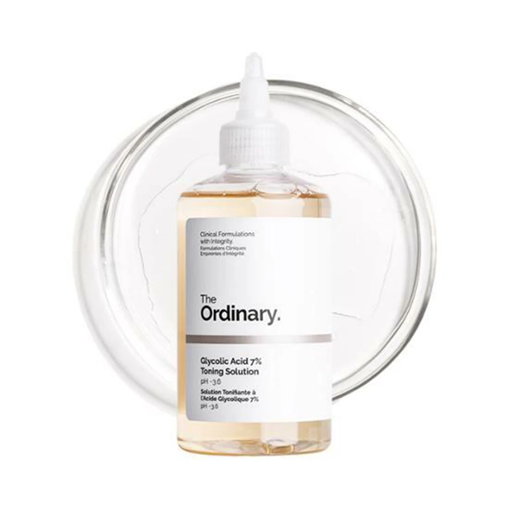 Textura líquida do tônico de ácido glicólico da The Ordinary
