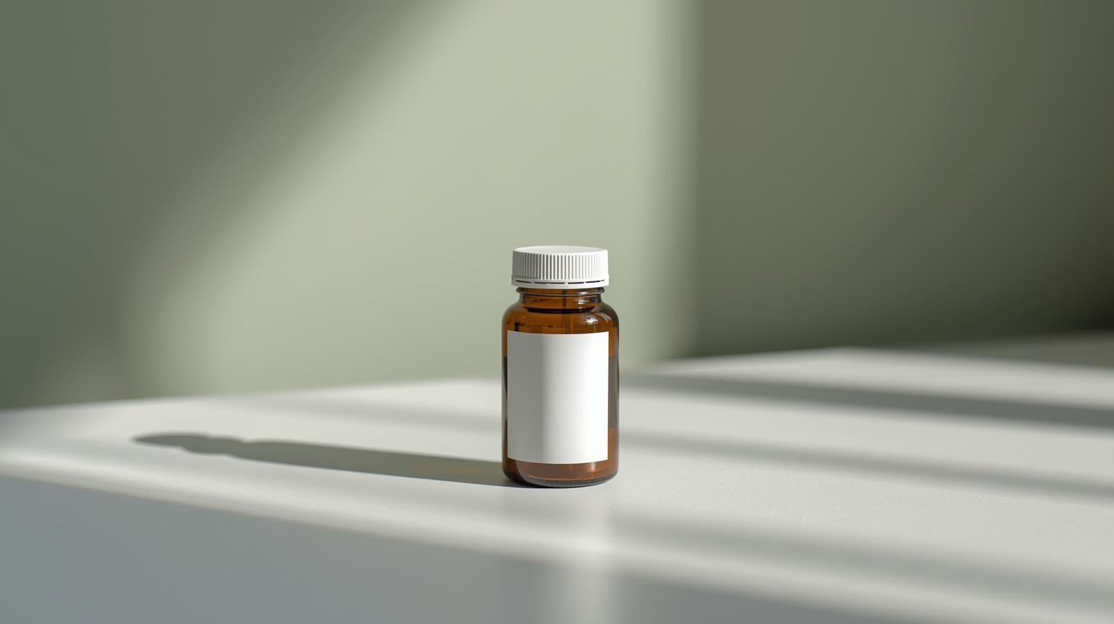 Frasco manipulado de metilfolato em farmácia de manipulação