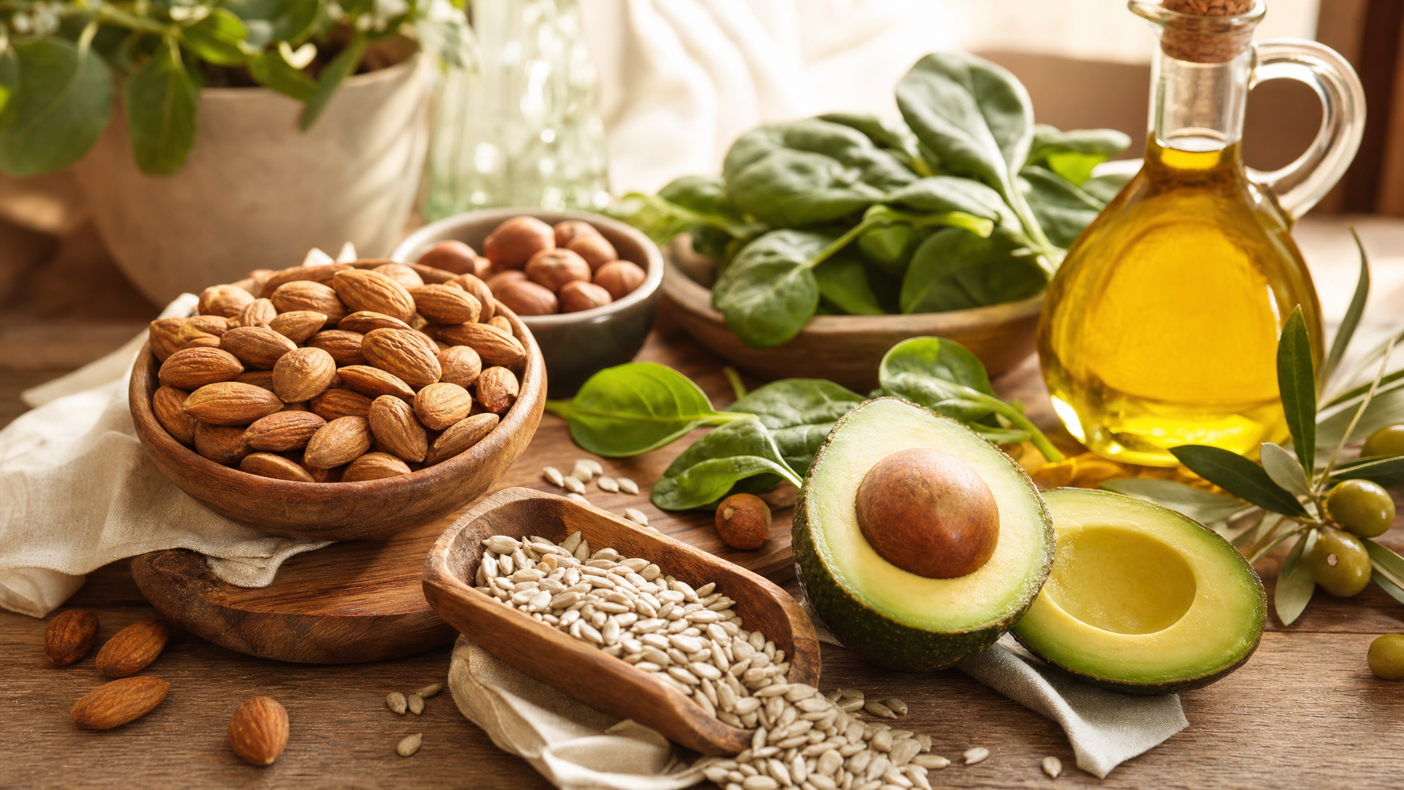 Vitamina E e alimentos ricos em antioxidantes