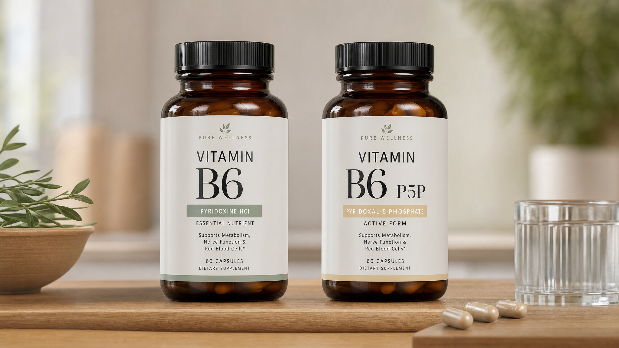 Diferença entre vitamina B6 comum e Piridoxal 5 Fosfato P5P
