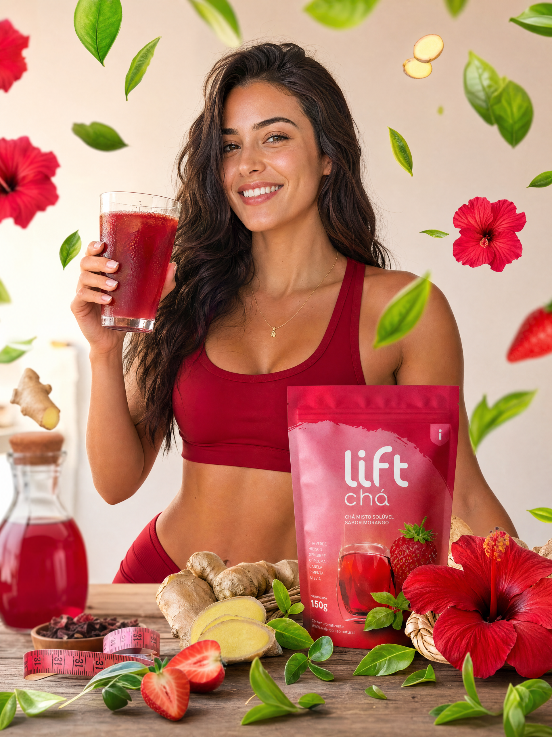 Suco Detox em Sachê sabor morango